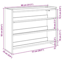 Scarpiera Legno Antico 80x25x62 cm in Legno Multistrato 859921