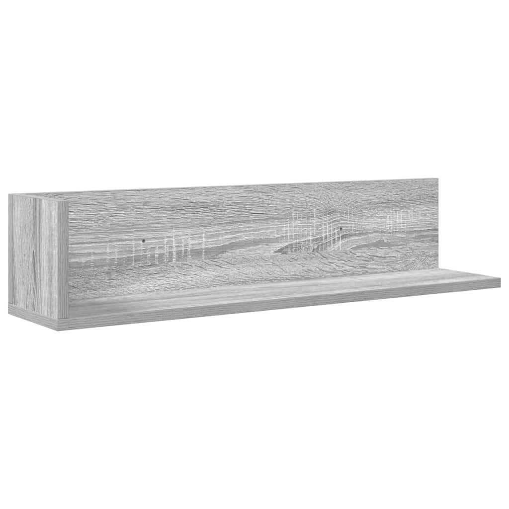 Mensole a Parete 2pz Grigio Sonoma 75x16,5x16,5cm in Truciolato 860036