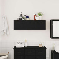 Mobile da Bagno a Parete Nero 100x25x30 cm in Truciolato 860095