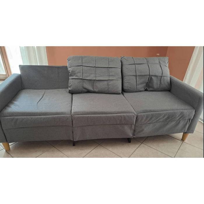 Divano a 3 Posti B-Stock Grigio Chiaro 180 cm in Tessuto 35909999999