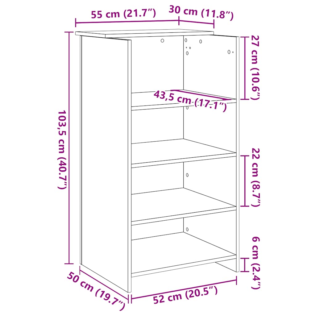 Banco Reception Nero 55x50x103,5 cm in Legno Multistrato 859016