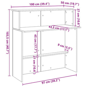 Banco Reception Rovere Marrone 100x50x103,5cm Legno Multistrato 859030