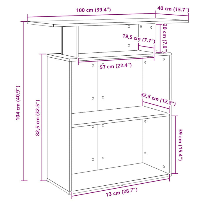 Banco Reception Bianco 100x40x104 cm in Legno Multistrato 859051