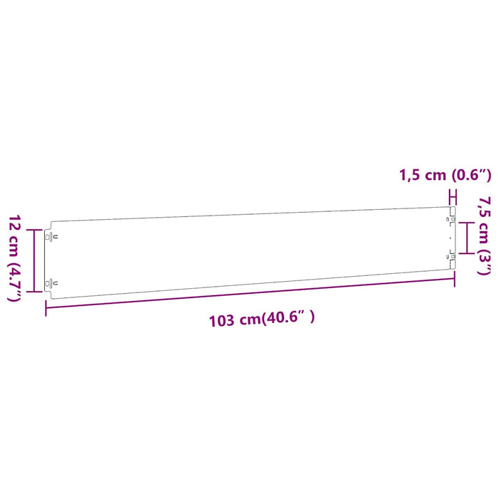 Bordure per Prato 10 pz 15x103 cm Acciaio Inossidabile 860146