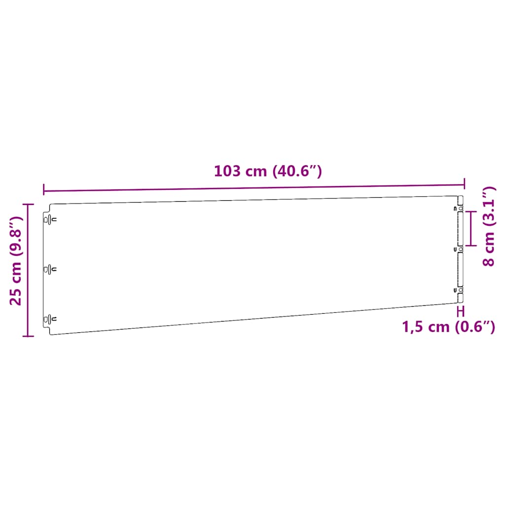 Bordure per Prato 20 pz Antracite Acciaio Laminato a Freddo 860174