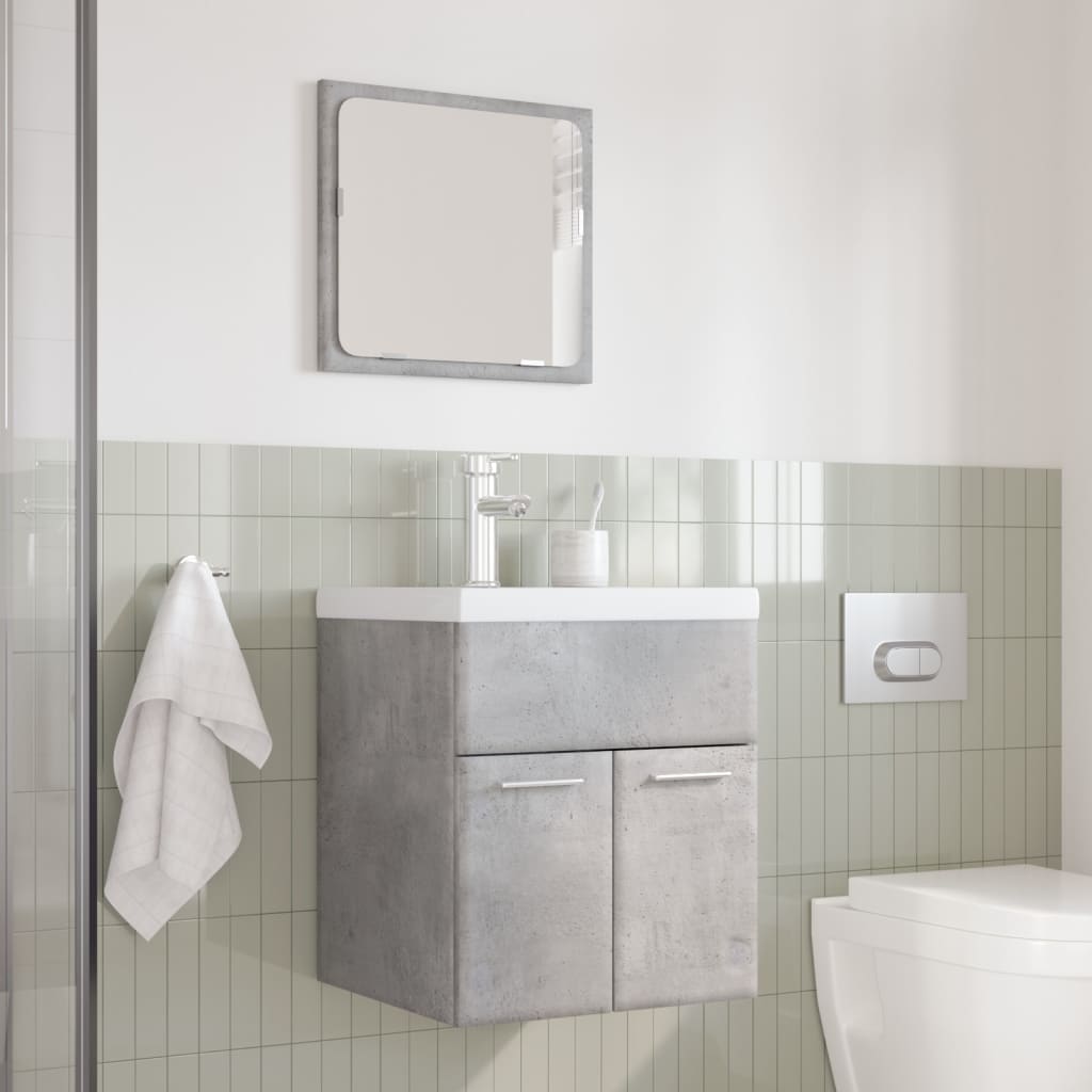 Set Mobili da Bagno 3 pz Grigio Cemento in Legno Multistrato 3324861