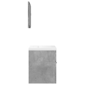 Set Mobili da Bagno 3 pz Grigio Cemento in Legno Multistrato 3324861