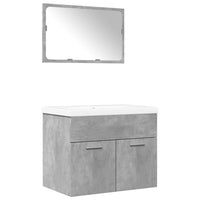 Set Mobili da Bagno 3 pz Grigio Cemento in Legno Multistrato 3324862