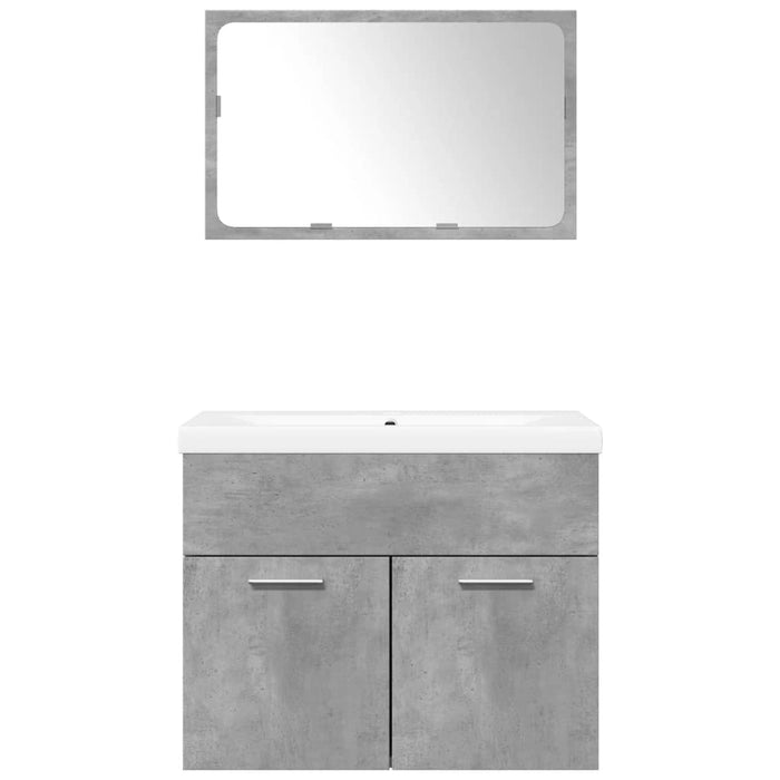 Set Mobili da Bagno 3 pz Grigio Cemento in Legno Multistrato 3324862