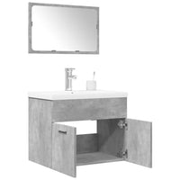 Set Mobili da Bagno 3 pz Grigio Cemento in Legno Multistrato 3324862