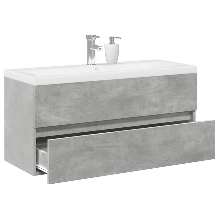 Set Mobili da Bagno 2 pz Grigio Cemento in Legno Multistrato 3324911