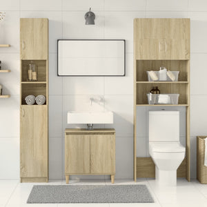 Set Mobili da Bagno 2 pz Rovere Sonoma in Legno Multistrato 3324967