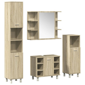 Set Mobili da Bagno 4 pz Rovere Sonoma in Legno Multistrato 3324970