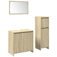 Set Mobili da Bagno 3 pz Rovere Sonoma in Legno Multistrato 3324973