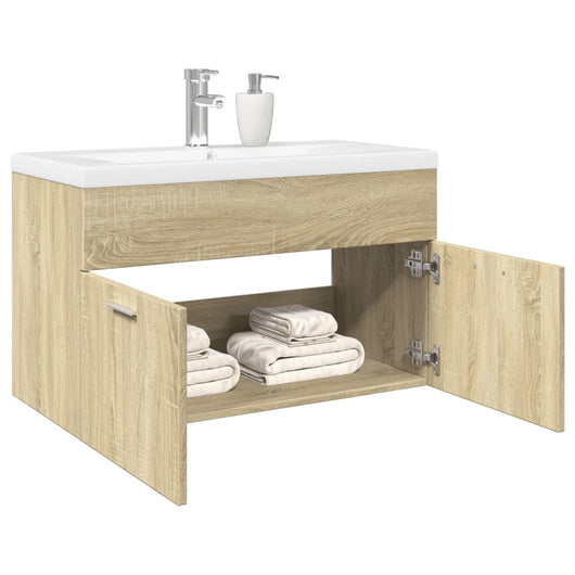 Mobile da Bagno con Lavabo Integrato Rovere Sonoma 3324984