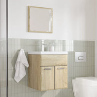 Set Mobili da Bagno 3 pz Rovere Sonoma in Legno Multistrato 3324986