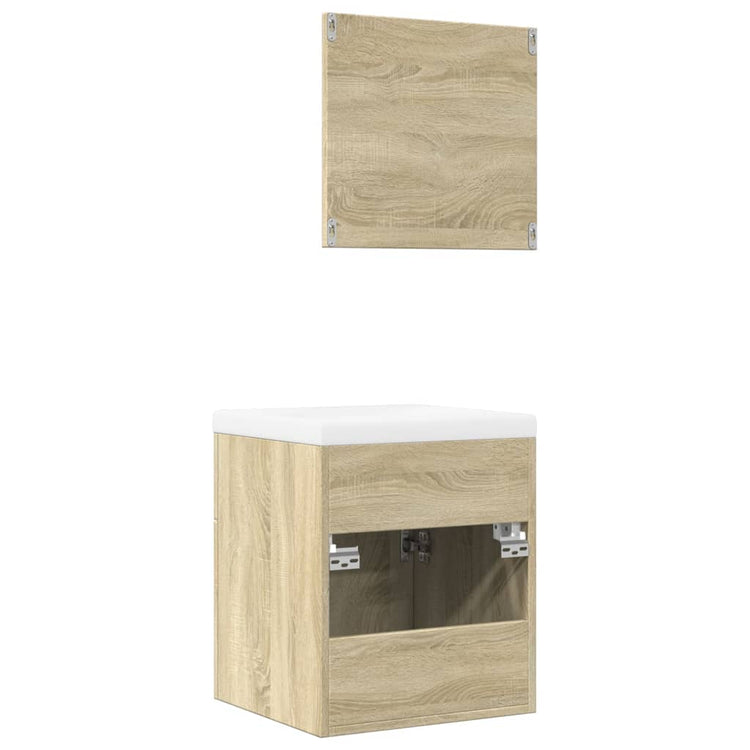 Set Mobili da Bagno 3 pz Rovere Sonoma in Legno Multistrato 3324986