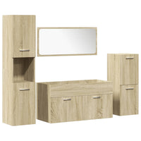 Set Mobili da Bagno 4 pz Rovere Sonoma in Legno Multistrato 3324991