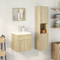 Set Mobili da Bagno 3 pz Rovere Sonoma in Legno Multistrato 3324992