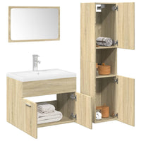 Set Mobili da Bagno 3 pz Rovere Sonoma in Legno Multistrato 3324993