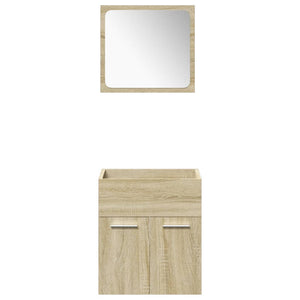 Set Mobili da Bagno 5 pz Rovere Sonoma in Legno Multistrato 3325001