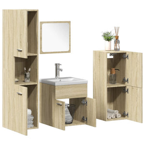 Set Mobili da Bagno 5 pz Rovere Sonoma in Legno Multistrato 3325001