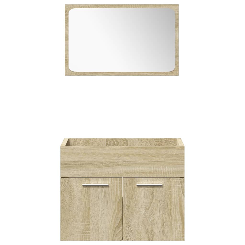 Set Mobili da Bagno 5 pz Rovere Sonoma in Legno Multistrato 3325011