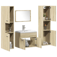 Set Mobili da Bagno 5 pz Rovere Sonoma in Legno Multistrato 3325011