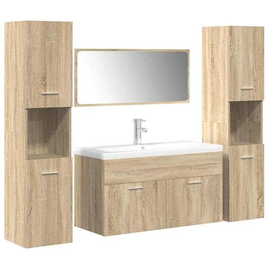 Set Mobili da Bagno 5 pz Rovere Sonoma in Legno Multistrato 3325031