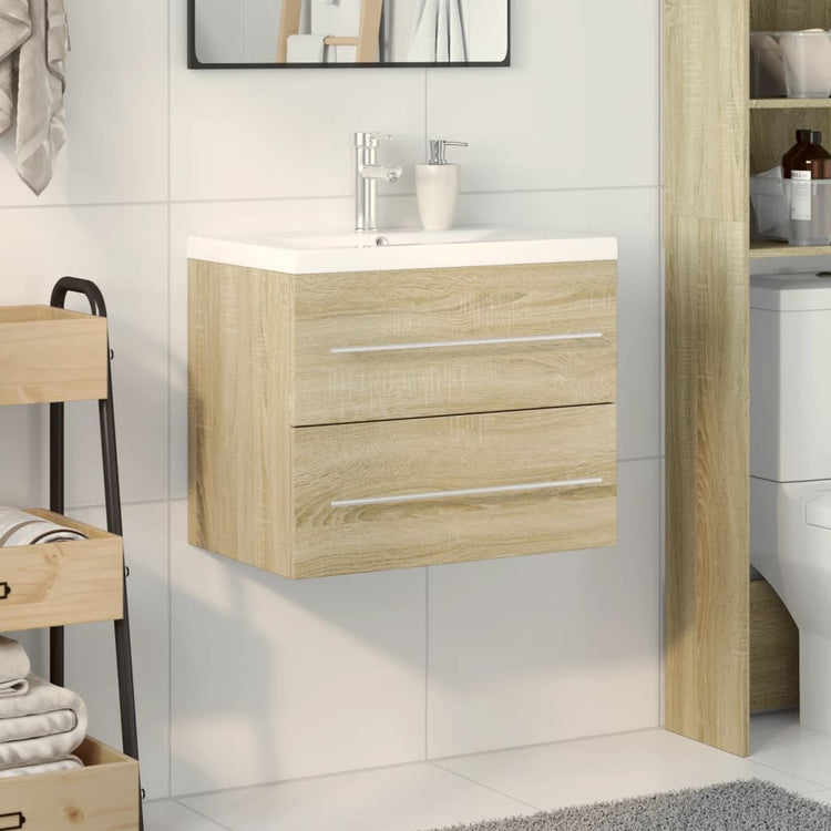 Set Mobili da Bagno 2 pz Rovere Sonoma in Legno Multistrato 3325046