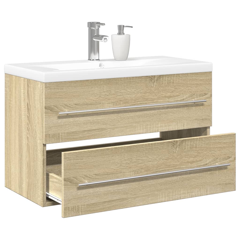 Set Mobili da Bagno 2 pz Rovere Sonoma in Legno Multistrato 3325047