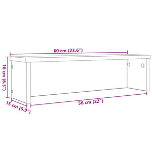 Scaffali da Cucina Impilabili 2 pz Rovere Fumo 60x15x16 cm 860508