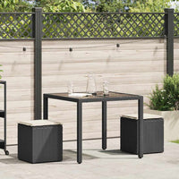 Sgabelli Giardino con Cuscini 2 pz Nero 40x40x43 cm Polyrattan 4104039