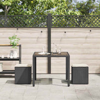 Sgabelli Giardino con Cuscini 2 pz Nero 40x40x43 cm Polyrattan 4104039