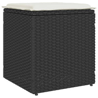 Sgabelli Giardino con Cuscini 2 pz Nero 40x40x43 cm Polyrattan 4104039