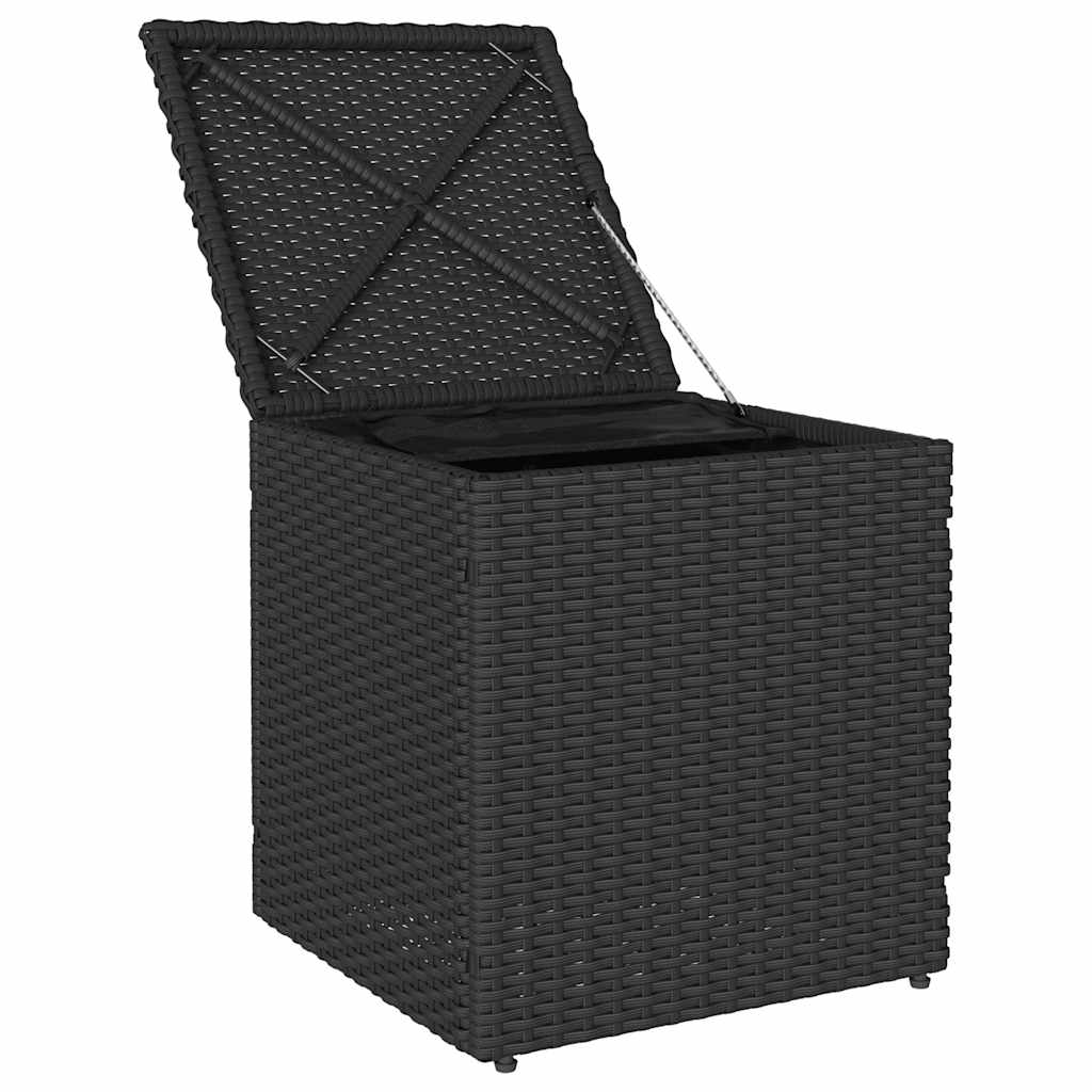 Sgabelli Giardino con Cuscini 2 pz Nero 40x40x43 cm Polyrattan 4104039