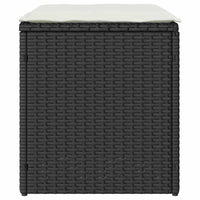 Sgabelli Giardino con Cuscini 2 pz Nero 40x40x43 cm Polyrattan 4104039