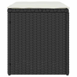 Sgabelli Giardino con Cuscini 2 pz Nero 40x40x43 cm Polyrattan 4104039