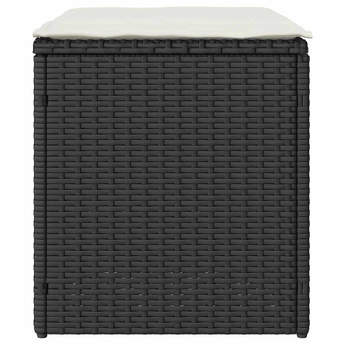 Sgabelli Giardino con Cuscini 2 pz Nero 40x40x43 cm Polyrattan 4104039