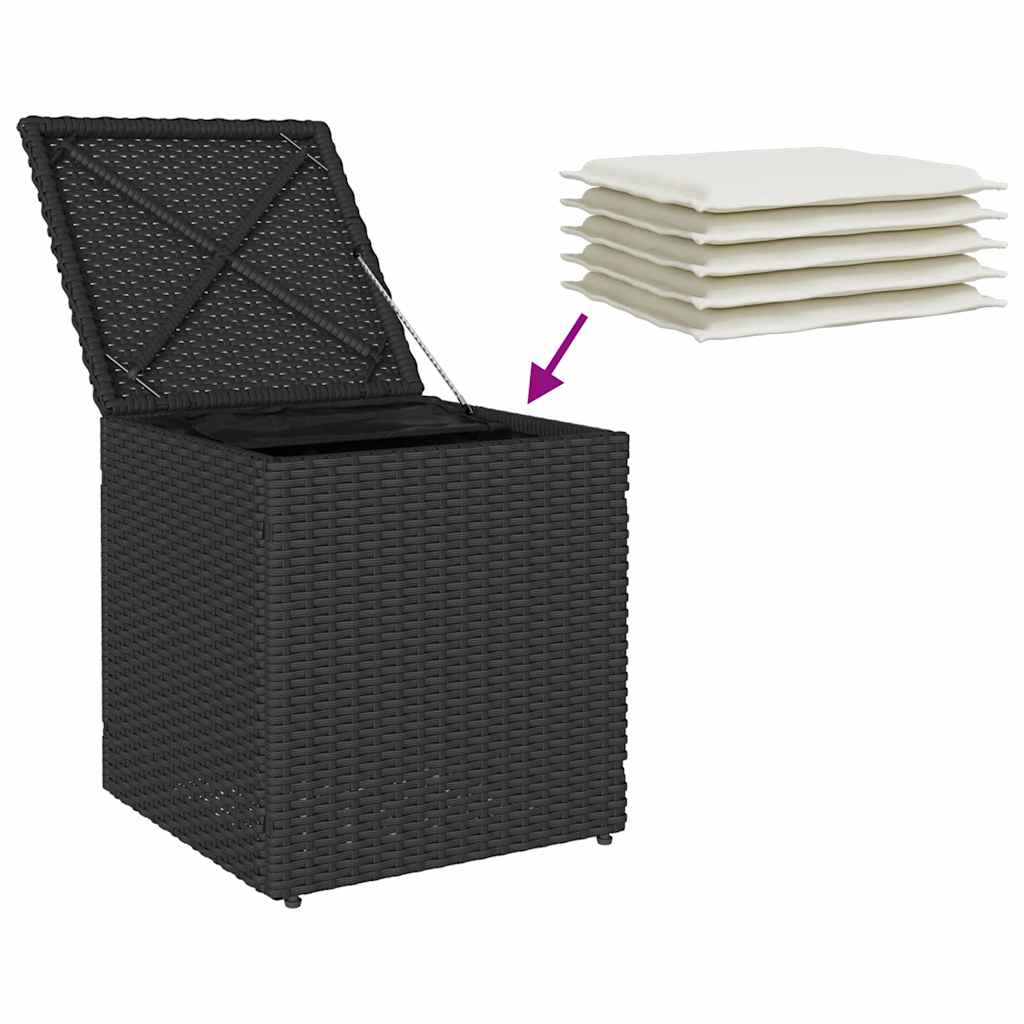 Sgabelli Giardino con Cuscini 2 pz Nero 40x40x43 cm Polyrattan 4104039