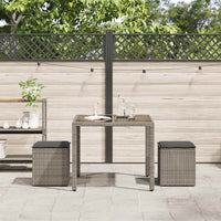 Sgabelli Giardino con Cuscini 2 pz Grigio 40x40x43cm Polyrattan 4104041