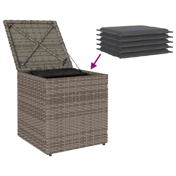 Sgabelli Giardino con Cuscini 2 pz Grigio 40x40x43cm Polyrattan 4104041