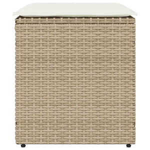 Sgabelli Giardino con Cuscini 4pz Beige 40x40x43 cm Polyrattan 4104043