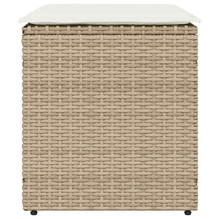 Sgabelli Giardino con Cuscini 4pz Beige 40x40x43 cm Polyrattan 4104043