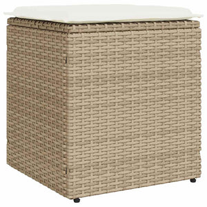 Sgabelli Giardino con Cuscini 4pz Beige 40x40x43 cm Polyrattan 4104043