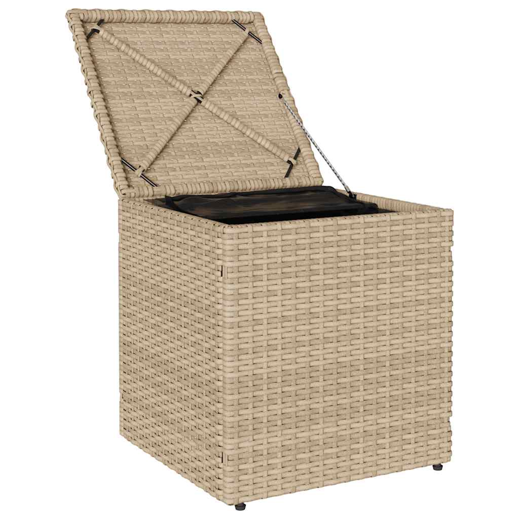 Sgabelli Giardino con Cuscini 4pz Beige 40x40x43 cm Polyrattan 4104043