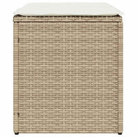 Sgabelli Giardino con Cuscini 4pz Beige 40x40x43 cm Polyrattan 4104043