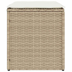 Sgabelli Giardino con Cuscini 4pz Beige 40x40x43 cm Polyrattan 4104043