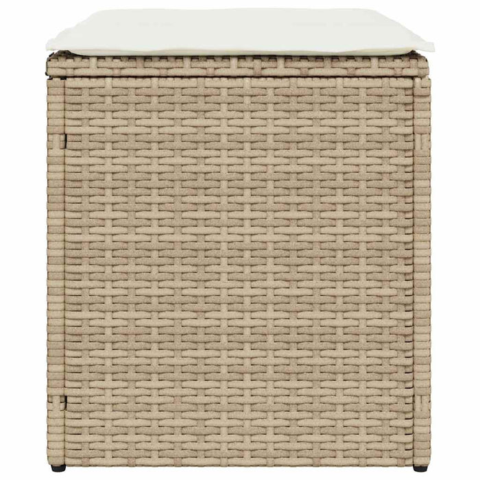 Sgabelli Giardino con Cuscini 4pz Beige 40x40x43 cm Polyrattan 4104043