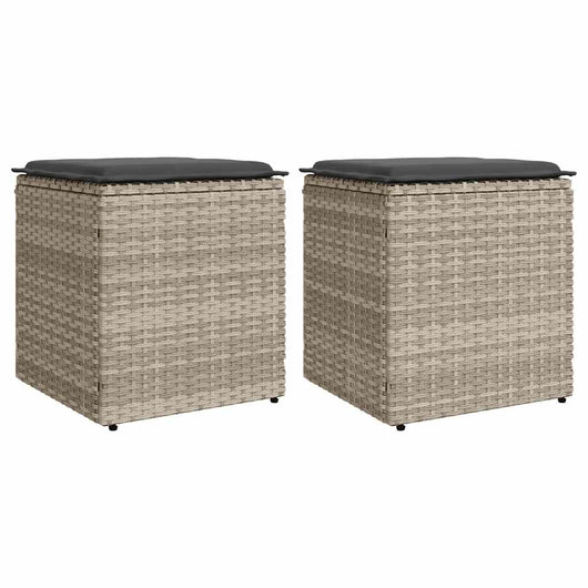 Sgabelli da Giardino con Cuscini 2 pz 40x40x43cm in Polyrattan 4104044